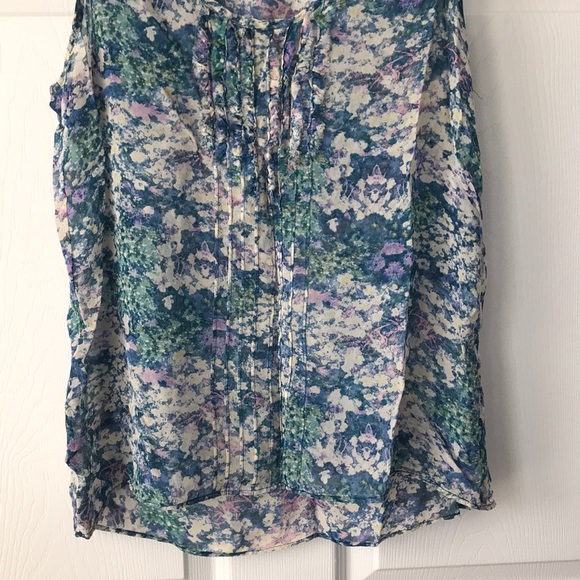 Medium Blue Green Silk Eliot Tank-top Shirt - Picture 4 of 13